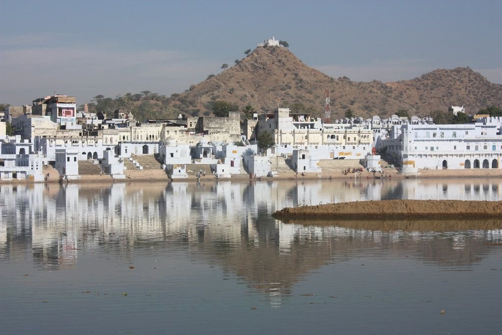 Pushkar Lake and the town around it